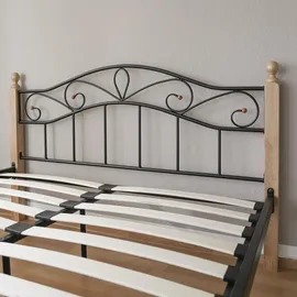 Homestyle4u Metallbett 160x200 mit Lattenrost - Naturbelassen