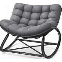 eloneo Schaukelsessel ELONEO 0 x 0 x 0 cm Grau mit Hocker