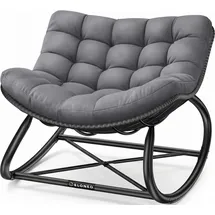 eloneo Schaukelsessel ELONEO 0 x 0 x 0 cm Grau mit Hocker