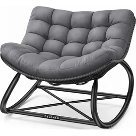 eloneo Schaukelsessel ELONEO 0 x 0 x 0 cm Grau mit Hocker
