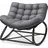 eloneo Schaukelsessel ELONEO 0 x 0 x 0 cm Grau mit Hocker