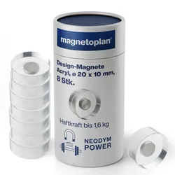magnetoplan Design Magnete Acryl 20mm 8St