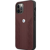 BMW Etui BMW BMHCP12MRSPPR iPhone 12/12 Pro 6,1" czerwony/red hardcase Leather Curve Perforate (iPhone 12), Smartphone Hülle, Rot