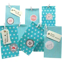 Frau WUNDERVoll® DIY Adventskalender Weihnachtszeit, Blockbodenbeutel 12(L) x7(B) x24(H)