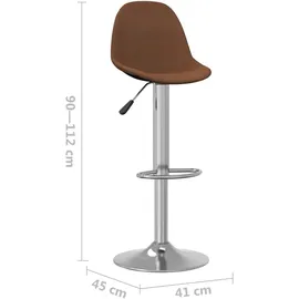 vidaXL Barhocker 2 Stk. Braun Stoff