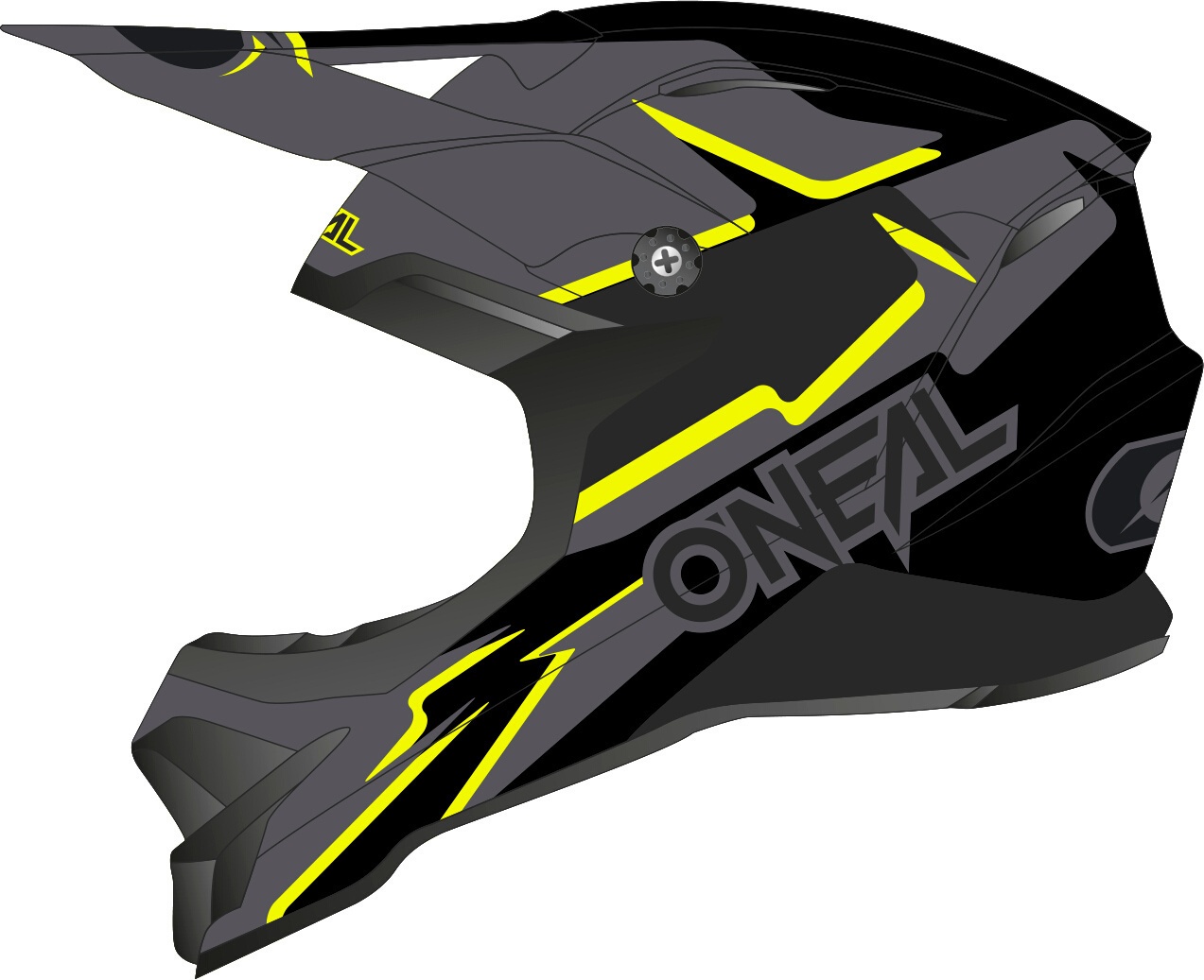 Oneal 3Series Voltage Motorcross helm, zwart-geel, 2XL Voorman