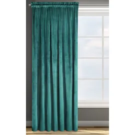 Eurofirany Design91 Samtvorhang Kräuselband Blickdichte Vorhänge Samt Velours 135x300 Samtvorhänge ROSA (dunkeltürkis)
