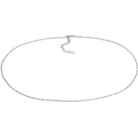 Elli Kette ohne Anhänger »Choker Panzerkette Gedreht Singapur 925 Silber«, 39247112-36 Silber ohne Stein,