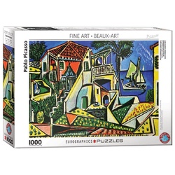 EUROGRAPHICS Puzzle Pablo Picasso Mediterrane Landschaft Puzzle, 1000 Puzzleteile bunt