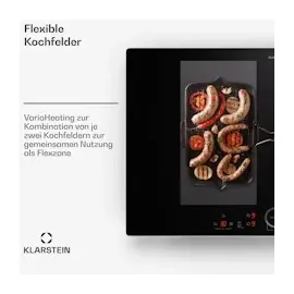 Klarstein Delicatessa 77 Flex Einbaukochfeld Induktion 4 Zonen 7000W Glaskeramik Schwarz
