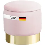 Albatros Hocker mit Stauraum Nizza – Sitzhocker mit Stauraum, Modernes Design, Edler Samt-Bezug – Sitztruhe oder Sitzbank mit Stauraum – optimal als Fußhocker oder Hocker Schminktisch, Rosa