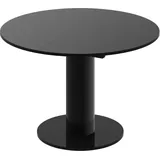 Design Esstisch Tisch HES-111 rund oval Hochglanz ausziehbar 100-148cm - Schwarz