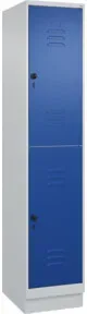C+P Doppelstock-Spind Classic PLUS, Sockel, 1 Abteil, 1950x400x500mm, 7035/5010 Front RAL 5010 Enzianblau