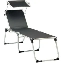 Isabella Sonnenliege, 200x59x48 cm, anthrazit -  klappbar & komfortabel