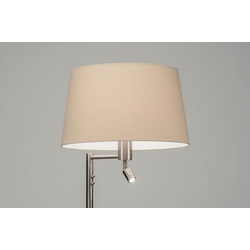 Stehleuchte Modern Edelstahl Stoff Metall Beige Stahlgrau