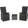 vidaXL 3-tlg. Bistro-Set mit Auflagen Poly Rattan Grau