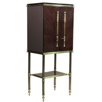 Casa Padrino Luxus Barschrank Dunkelbraun Hochglanz / Matt Gold