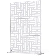 Vevor Paravent, 120x50,8x193 cm, freistehende Außentrennwand mit Ständer, Sichtschutz, Trennwand, Raumtrenner, dekorativer Raumteiler aus Stahl für Balkon, Terrasse, Innenbereich, Whirlpool, weiß