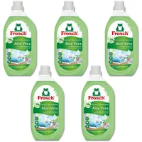 Frosch 5 x Sensitiv-Waschmittel Aloe Vera Vorratspackung hohe Waschkraft für alle Textilien von 20 bis 95°C Vorteilspack mit 125 Waschladungen hautfreundliche Rezeptur mit Aloe Vera-Auszügen
