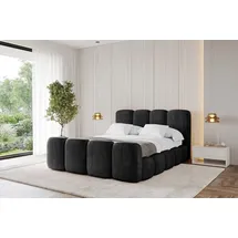 altdecor Polsterbett mit Bettkasten, Fußteil und Lattenrost, Boxbett ohne Matratze, - KALA-Z 140x200 Schwarz