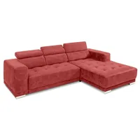 SOMETA Ecksofa Cocoon Samt Stoff Coral