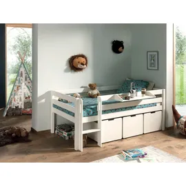 58 aufm Kessel Kinderbett Karolina 90 x 200 cm Kiefer massiv lackiert weiß