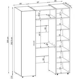 roomartstore.de Hochschrank Waschmaschinenunterschrank 157 x 0 x 0 cm Beige