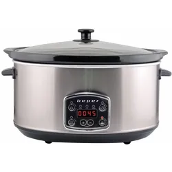 Beper BC.510 Slow Cooker, Crock-Pot, 280 W, 4,5 Liter, Glaskeramik, Schongarer