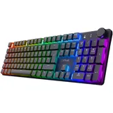 Trust GXT 868 Torix Mechanische Gaming-Tastatur, DE Layout, RGB Wiederaufladbare Gaming Tastatur 2.4GHz 100H Akkulaufzeit, Huano-Switches Flache Tasten, Programmierbar, PC Laptop