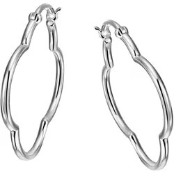 Paar Creolen FIRETTI "Schmuck Geschenk Silber 925 in Form einer Blume rhodiniert", silber (silberfarben), Ohrringe, Damen, Silber 925 (Sterlingsilber)
