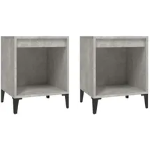 vidaXL Nachtschrank 2 Stk. 40 x 35 x 50 cm Betongrau