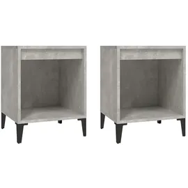 vidaXL Nachtschrank 2 Stk. 40 x 35 x 50 cm Betongrau