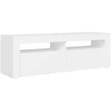 vidaXL TV-Schrank mit LED-Leuchten 120x35x40 cm Weiß Holz