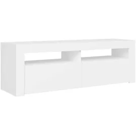 vidaXL TV-Schrank mit LED-Leuchten 120x35x40 cm Weiß Holz