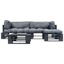 vidaXL Garten-Lounge-Set 4-tlg. grau