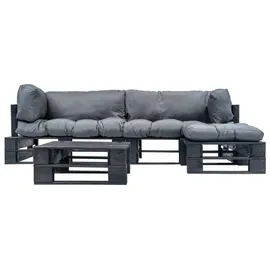 vidaXL Garten-Lounge-Set 4-tlg. grau