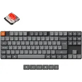 Keychron K1 Max, Gaming-Tastatur - grau/orange, DE-Layout, Gateron Low Profile 2.0 Red, hot-swap, Aluminiumrahmen, RGB,