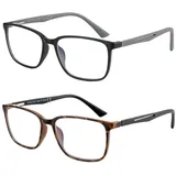 LuxusKollektion Lesebrille Brille Blaulichtfilter Lesebrille Herren Schwarz und Türkis 3.0 x