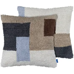 Mette Ditmer - Brick Kissenbezug, gestickt, 50 x 50 cm, dunkelgrau