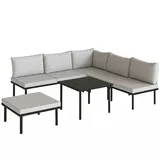 Outsunny Lounge Gartenmöbel Set 6-tlg. Hellgrau/Schwarz