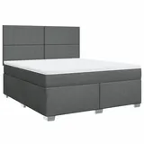 vidaXL Boxspringbett 180 x 200 cm Dunkelgrau