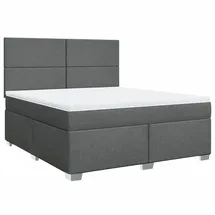 vidaXL Boxspringbett 180 x 200 cm Dunkelgrau