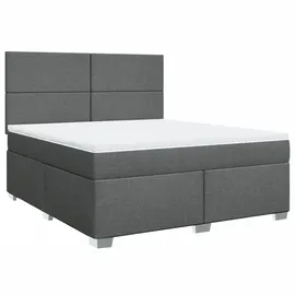 vidaXL Boxspringbett 180 x 200 cm Dunkelgrau