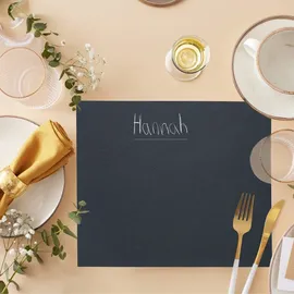 Relaxdays 6er Set, 40 x 30 cm, Servieren von Käse & Desserts, Servierplatte zum Beschriften, anthrazit