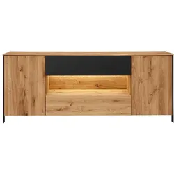 Esszimmersideboard aus Wildeiche Massivholz LED Beleuchtung