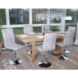 MCW Esszimmerstuhl MCW-C41 Stoff vintage kieselgrau 6er Set