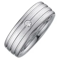 Trauring FIRETTI "Schmuck Geschenk Hochzeit Ehering Trauring "LIEBE"" Gr. 17,5, silber (silberfarben, kristallweiß), Fingerringe, 17,5,mit Zirkonia, Silber 925 (Sterlingsilber), 7mm, Made in Germany