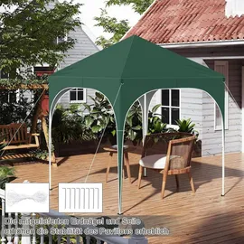 Woltu Faltpavillon 2 x 2 m inkl. 4 Seitenteile Grün