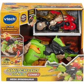 Vtech Switch & Go Dinos - Combo Mega Spinosaurus 2-in-1 Dino-Motorrad-Transformer 6 cm