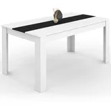 IDMarket - Esstisch, rechteckig, Georgia, für 8 Personen, Weiß und Schwarz, 160 x 90 cm